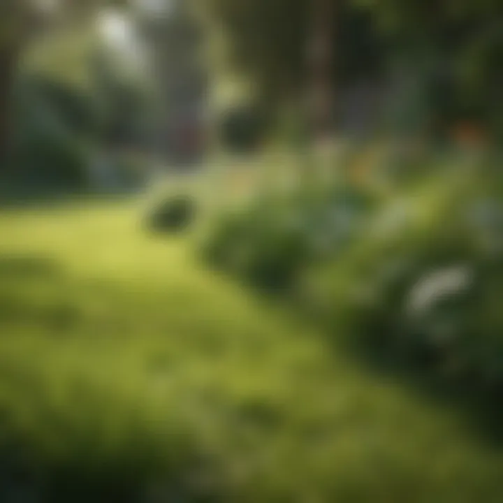 Healthy lawn thriving in warm climate