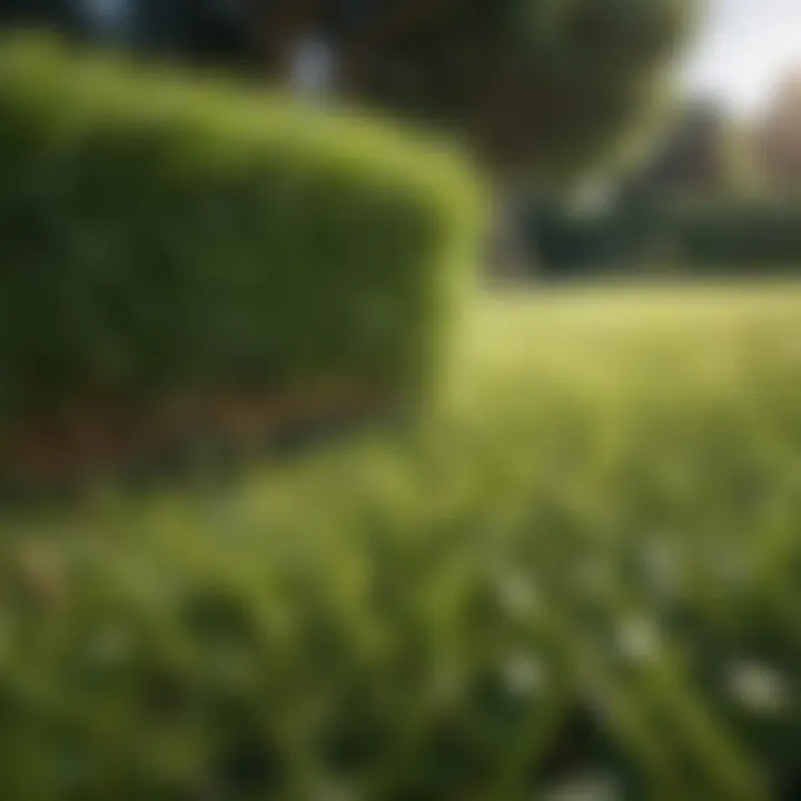 A lush green lawn being seeded with straw for optimal growth