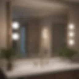 Elegant mirror design complementing a 60 inch vanity