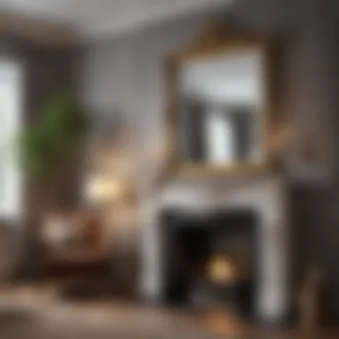 Showcasing an Elegant Mirror Above a Cozy Fireplace Elegant Mirror Above a Fireplace