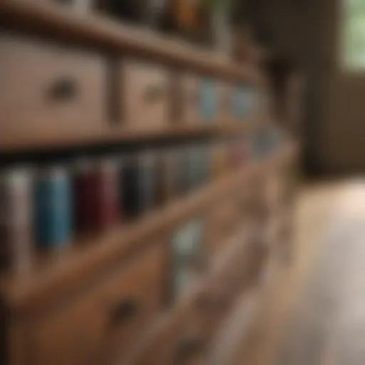 A selection of paint types displayed on a wooden surface.