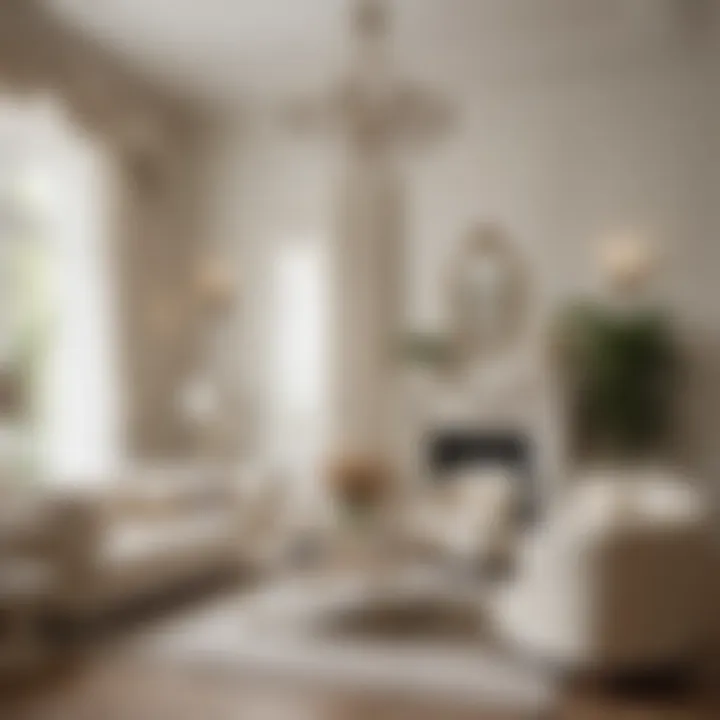 A beautifully decorated room with off-white walls and elegant furnishings