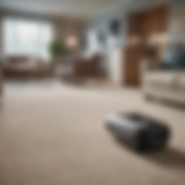 A sleek Shark vacuum with advanced features showcased on a modern living room carpet.