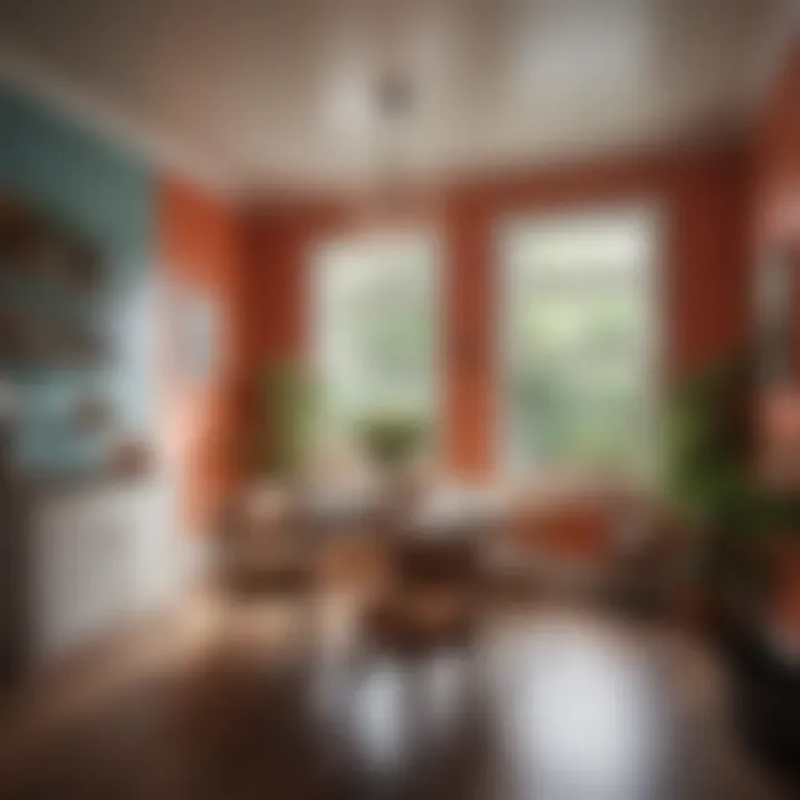 Brightly colored dining room with optimal light