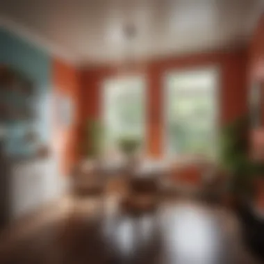 Using Color and Light in Small Spaces Brightly colored dining room with optimal light