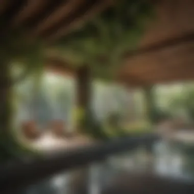 Eco-Friendly Design in Harmony with Nature An elegant architectural design showcasing eco-friendly materials and seamless integration with nature.