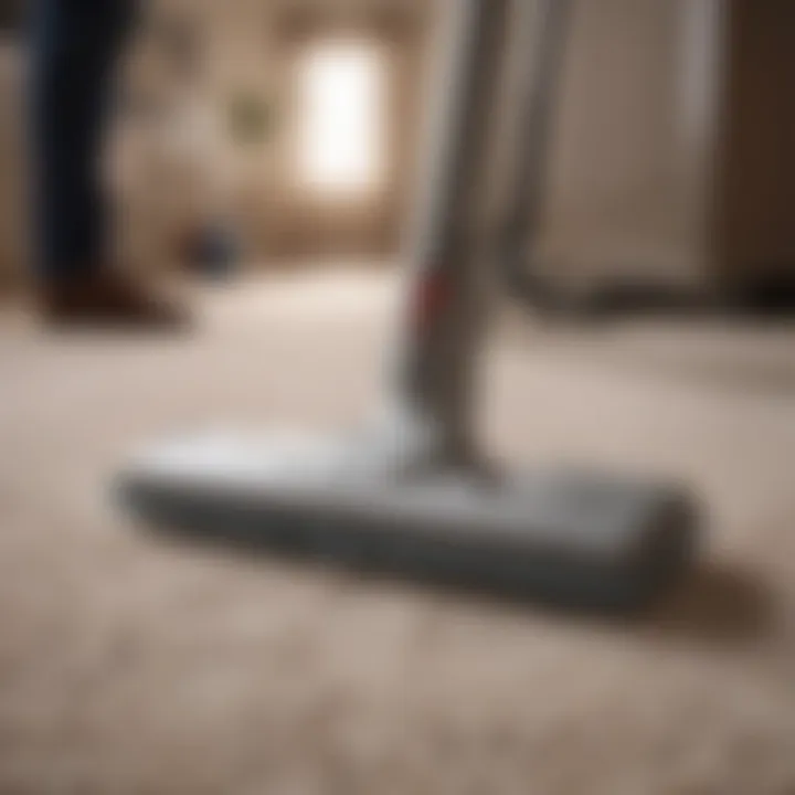 A steam cleaner efficiently removing dirt from a carpet