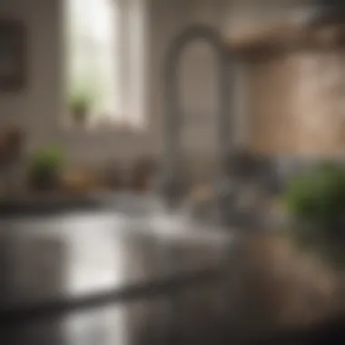 Revitalizing Kitchen Surfaces with Steam Close-up of steam cleaning technology in action on kitchen surfaces
