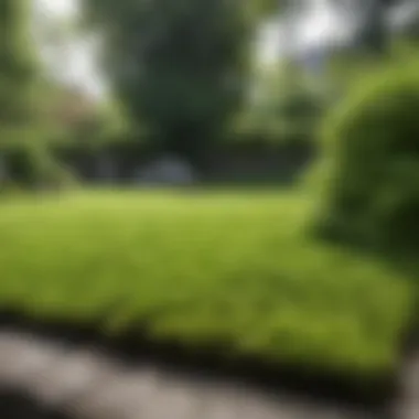 Lawn Affected by Moss Lush green lawn with visible moss patches