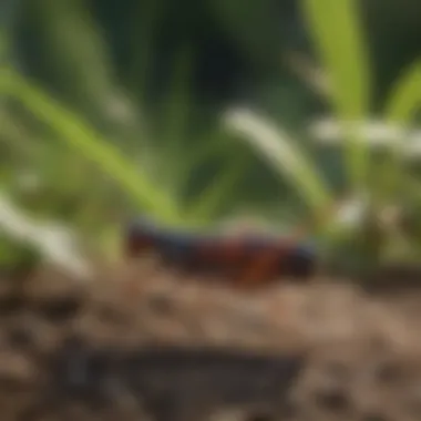 Earwig in Garden Close-up view of an earwig in a garden setting