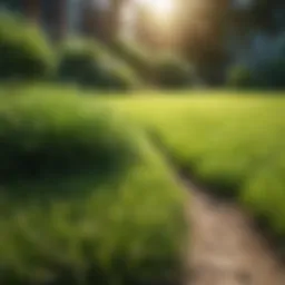 Vibrant green lawn with healthy grass