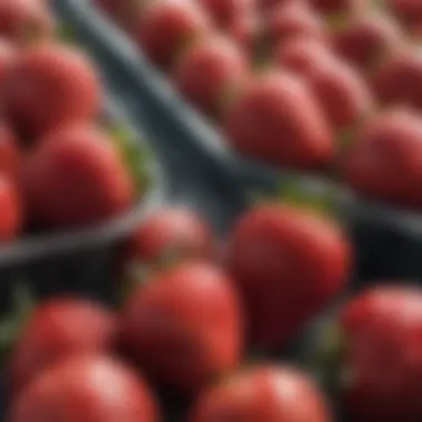 Close-up of ripe strawberries ready for harvest