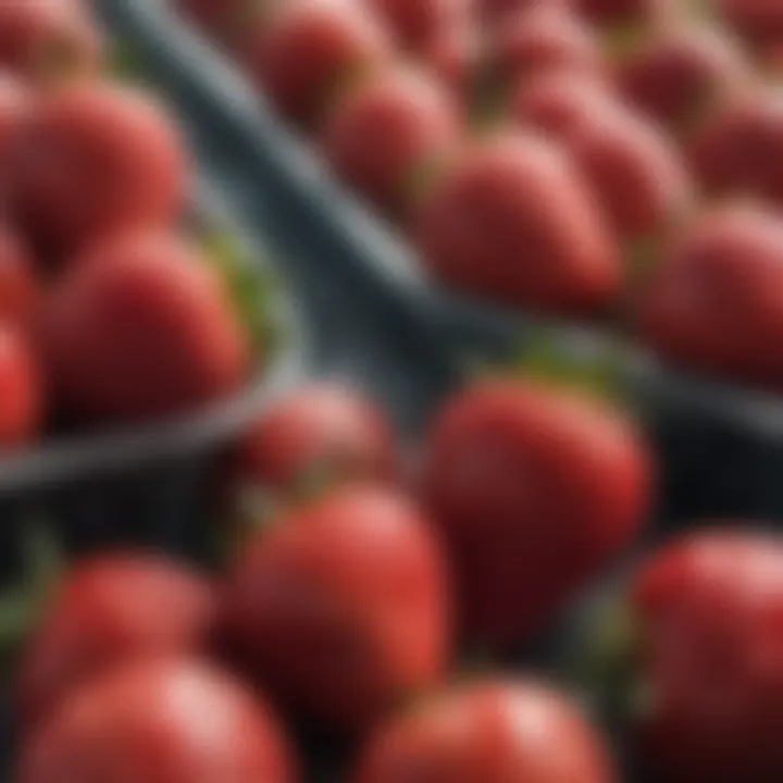 Close-up of ripe strawberries ready for harvest