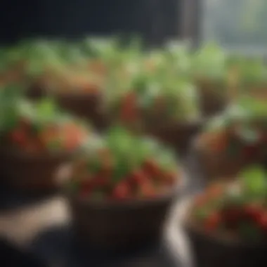 A Variety of Strawberry Plant Types in Baskets A variety of strawberry plant types in baskets