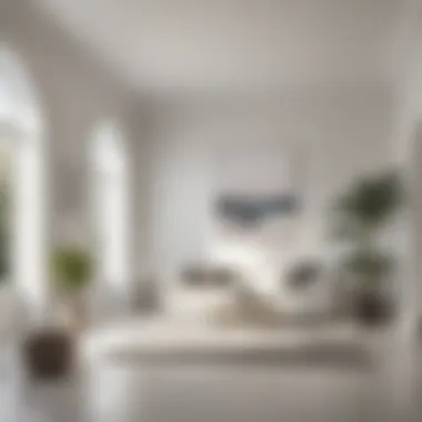 Tranquil White Interior A beautifully designed interior room painted in a soft white, exuding tranquility and space.