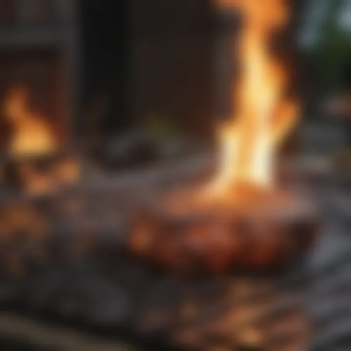 A close-up of flame ignition techniques with striking visual effects