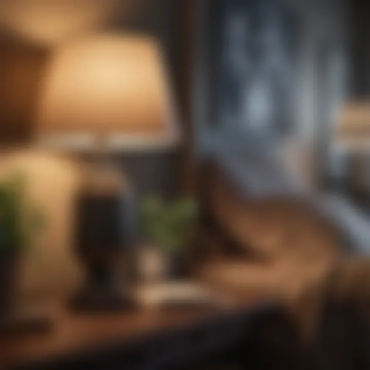Charming table lamps add character to an inviting reading nook.
