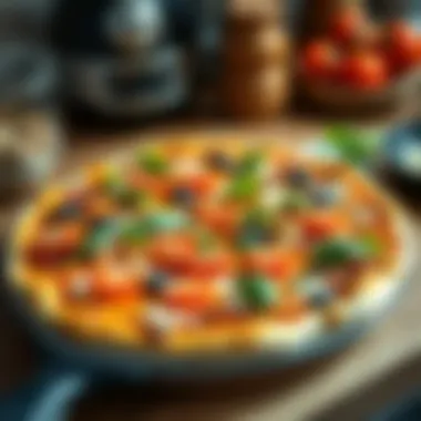 Gourmet Toppings on Breville Pizza A beautifully arranged pizza featuring gourmet toppings made in the Breville cooker.