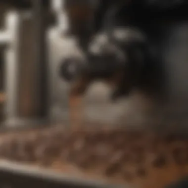 Precision Grinding for Optimal Flavor Coffee beans being ground in a high-quality machine