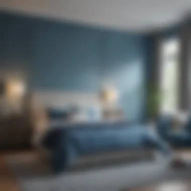 Serene blue tones in a master bedroom