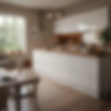 Stylish kitchen featuring white cabinets complemented by earthy brown accents