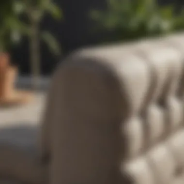 Close-up of high-quality patio sofa materials showcasing durability