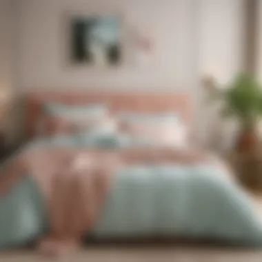 Aesthetic Appeal in Bedroom Design A beautifully designed bedroom featuring a summer comforter in a pastel color scheme