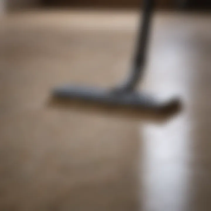 Demonstration of mopping technique on tile