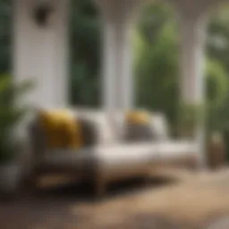 Luxuriously designed porch couch with cushions