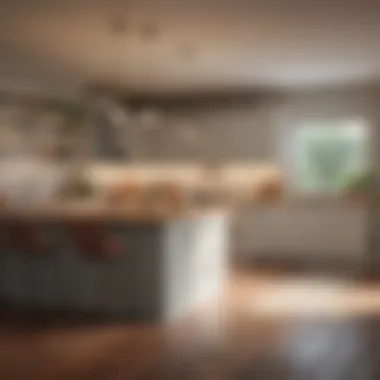 A well-lit kitchen showcasing a harmonious lighting design