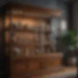 Elegant wooden display case showcasing curated collectibles