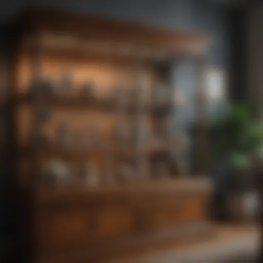 Elegant wooden display case showcasing curated collectibles