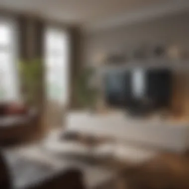 Stylish Integrated Display Case Stylish display case integrated into a cozy living room setup