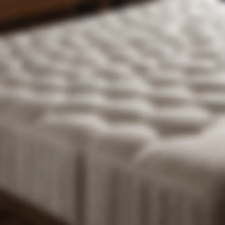 Close-up of mattress materials showcasing foam and springs