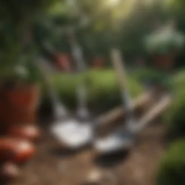 Essential Garden Tools Garden maintenance tools organized and ready for use