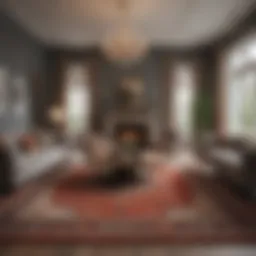 Luxurious living room featuring a high-quality area rug