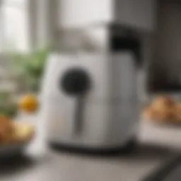Sleek design of a slim air fryer on a kitchen countertop