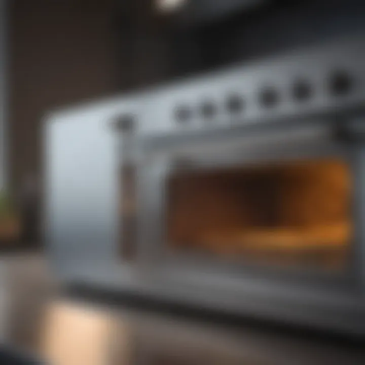 Close-up view of a modern tabletop convection oven featuring sleek design and advanced technology.