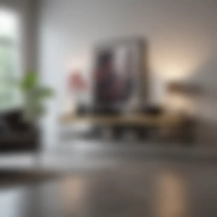 Modern floor shelf design with unique geometric shapes
