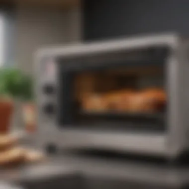 Detailed view of a modern toaster oven's specifications and features