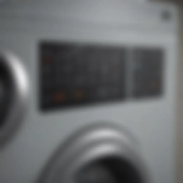 Close-up of washing machine control panel