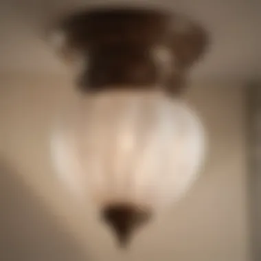 Porcelain Light Fixture with Antique Finish Close-up view of a beautifully crafted porcelain light fixture with an antique finish.