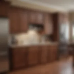 Before cabinet refacing showcasing outdated style