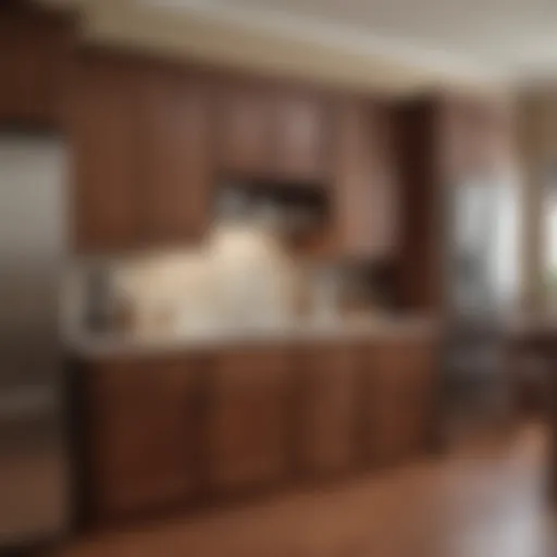 Before cabinet refacing showcasing outdated style