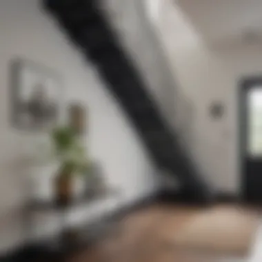 Stylish Interior with Black-Painted Stairs Stylish interior showcasing black-painted stairs in a modern home