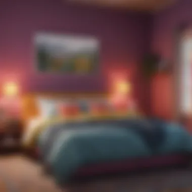 Vibrant Color Palette for Twin Bedrooms Bright twin bedroom featuring vibrant color schemes