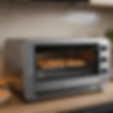 User-friendly control panel of a two shelf toaster oven