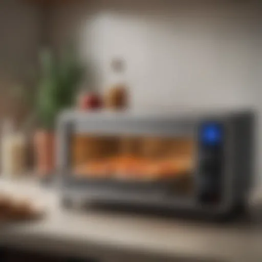 Elegant two shelf toaster oven showcasing its sleek design