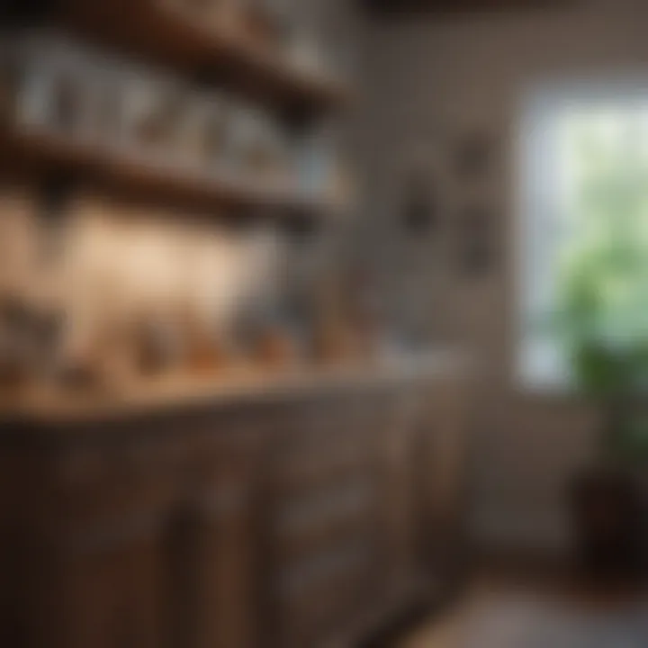 DIY cabinet painting setup with tools and materials