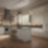 Elegant kitchen with freshly painted cabinets